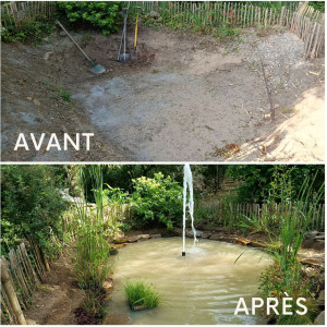 Photo de galerie - Rénovation d'un vieux bassin, un petit coin au frais avant l'été.