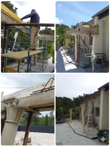 Photo de galerie - Conception Classique : Installation de colonnes préfabriquées avec chapiteaux de style classique pour une intégration élégante à l'architecture existante.

