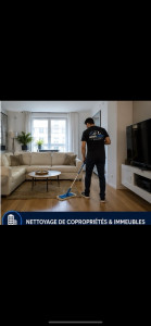 Photo de galerie -     Entretien régulier des parties communes : halls, escaliers, ascenseurs et couloirs. Service fiable et soigné.