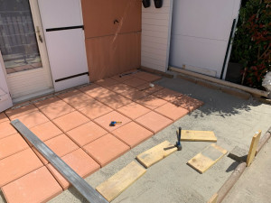 Photo de galerie - Création Terrasse Dalle Béton 45 X 45cm Avril 2025