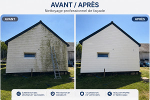 Photo de galerie - Nettoyage d’un pignon de façade