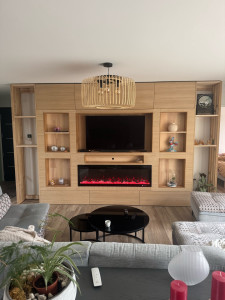Photo de galerie - Meuble TV avec cheminée électrique 
