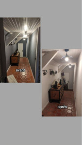 Photo de galerie - Bonjour, 
nous avons repeint un mur d'un grand couleur voir photos avant/après 