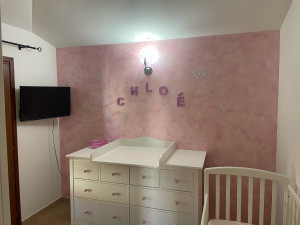 Photo de galerie - Décoration peintre pailletée nuance rose