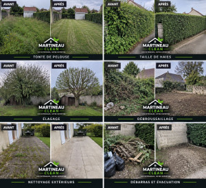 Photo de galerie - Remise a niveau espaces verts, taille de haies, débroussaillage, tonte de pelouse, élagage arbre, nettoyage terrasse.