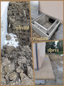 Photo de galerie - - Très grosse préparation en amont .
- Terre non stabilisé tout au tour de la maison.
- Terrassement tout au tour de la maison sur 1m de profondeur, compactage tout les 20cm avec du 0/31,5. 
- Maçonnerie dans les étapes précédentes.