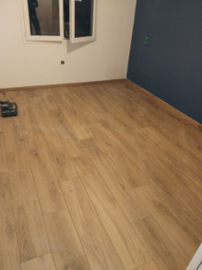 Photo de galerie - Réalisation d’un carrelage imitation parquet 