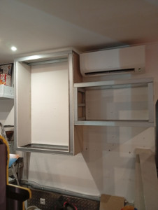 Photo de galerie - Création de niche en plaque de placoplâtre 