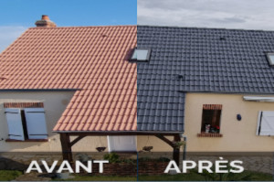 Photo de galerie - On procède un nettoyage de toiture démos et mise en résine colorée