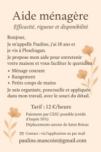 Photo de galerie - Aide ménagère 