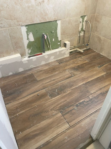 Photo de galerie - Pose carrelage et faïence salle de bain 