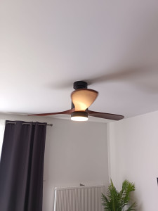 Photo de galerie - Pose d'un lustre ventilateur 
