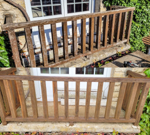 Photo de galerie - Rénovation barriere en bois pour balcon y compris le traitement du bois et le vernis