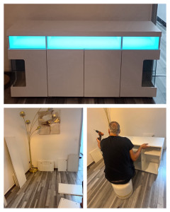 Photo de galerie - Montage d’un buffet éclairé 