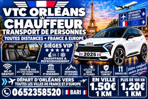 Photo de galerie - Bonjour, je suis chauffeur à Orléans. Je me déplace dans toutes les villes de France et d’Europe, ainsi que vers tous les aéroports. Des réductions sont proposées pour les trajets quotidiens et les longues distances. Au plaisir de vous servir !