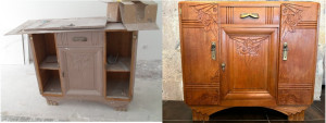 Photo de galerie - Restauration d'un meuble ancien en bois.