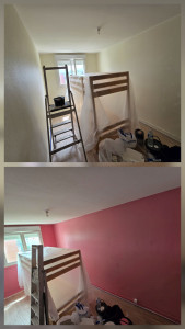 Photo de galerie - Peinture sur toile de verre.
