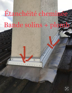 Photo de galerie - étanchéité pied de cheminée 