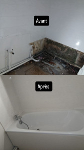 Photo de galerie - Déposé de l ancien baignoire et repose de la nouvelle 