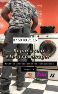 Photo de galerie - Moi réparant lave linge miele dans une laverie paris 11