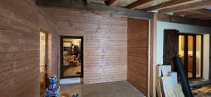 Photo de galerie - Isolation et pose de bardage exterieur en Douglas 