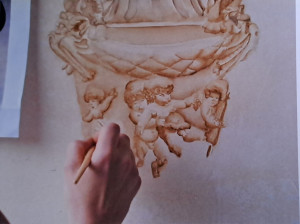 Photo de galerie - Réalisation d'un trompe l'œil en mention decoration