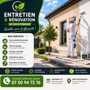 Photo de galerie - Entretien de jardin et rénovation de façade 