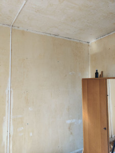 Photo de galerie - Detapissage d'une chambre murs et plafonds plus préparation pour mise en peinture 