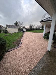 Photo de galerie - Conception création d’allée gravier stabilisé 