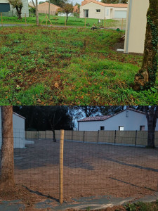 Photo de galerie - Remise en état grâce à un travail du sol et semis de gazon 