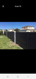 Photo de galerie - Pose clôture composite 