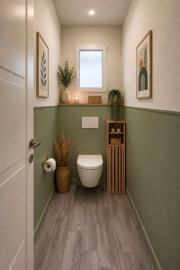 Photo de galerie - Rénovation d’un WC avec pose d’un wc suspendu