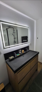 Photo de galerie - Meuble vasque + faïence + miroir