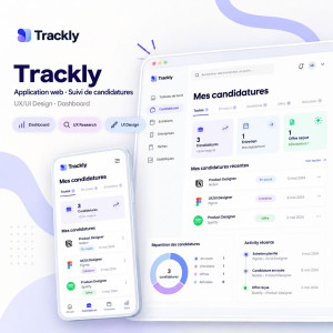 Photo de galerie - Cette photo illustre le design d’une application web de suivi de candidatures, avec une interface intuitive, organisée et pensée pour améliorer l’expérience utilisateur.