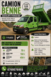 Photo de galerie - Bonjour je propose a la location avec ou sans chauffeur mon camion benne 