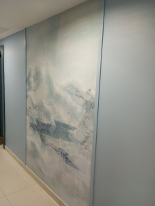 Photo de galerie - Peinture et papier intissé dans communs 