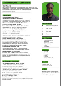Photo de galerie - CV / Expérience comptabilité et administrative
