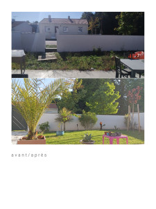Photo de galerie - Terrassement,mise à niveau du terrain, plantation d'arbustes méditerranéens et engazonnement.