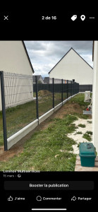 Photo de galerie - Pose d'une clôture rigide 