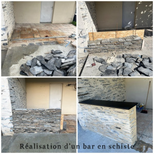 Photo de galerie - Réalisation d’un bar en schiste 