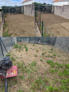 Photo de galerie - Motoculteur pour préparation potager.
Avant/Après 