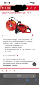 Photo de galerie - Tronçonneuse à béton / multimatériaux (vaste parc de disques) HILTI DSH 700-X thermique 