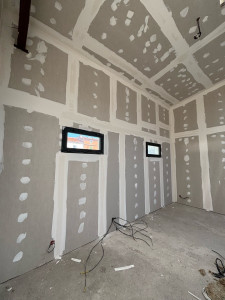 Photo de galerie - Pose de placo, isolation et bandes 