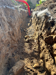 Photo de galerie - Tranchée + passage et raccordement nouvelle arrivée de gaz général 