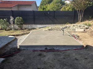 Photo de galerie - Coulage d'une dalle pour la réception d'un spa