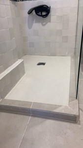 Photo de galerie - Création bac à douche carrelage 