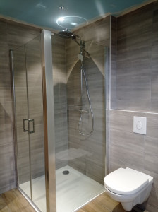 Photo de galerie - Réalisation d'une douche et bâti-support. 