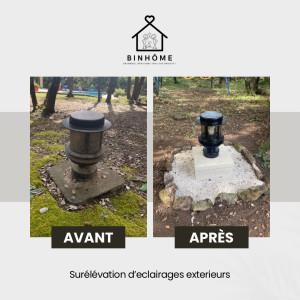 Photo de galerie - Création de surélévations pour éclairages exterieurs