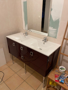 Photo de galerie - Installation d’un double vasque salle de bain uniquement 