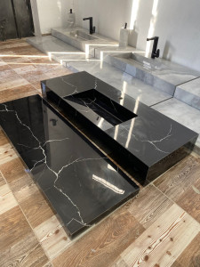 Photo de galerie - Fabrication des vasques sur mesure en porcelaine 